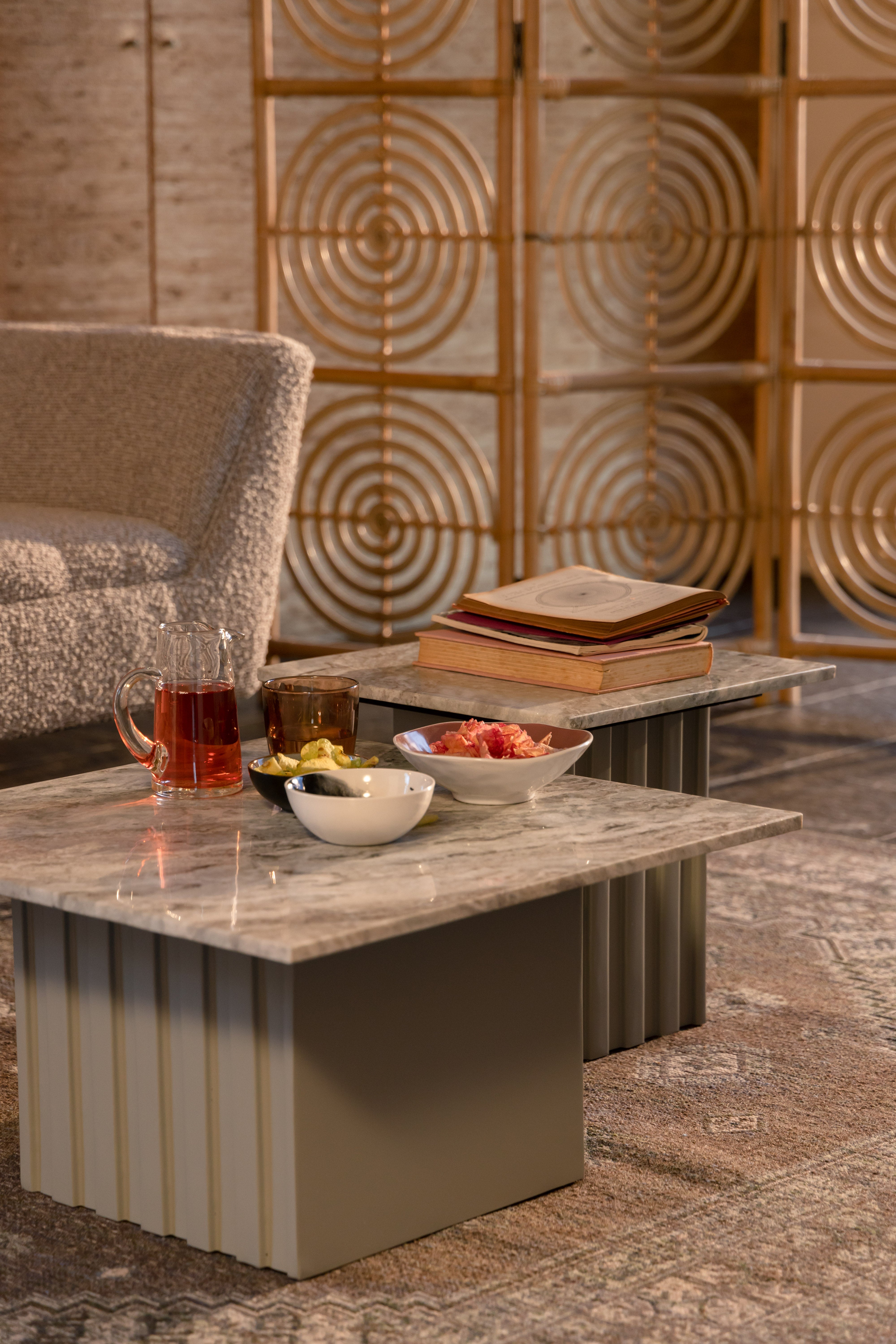 Dutchbone Clayton Grey Marble Square Coffee Table